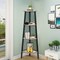 4 Tier Corner Shelf Ladder Bookcase Space Saving Display Brown Black